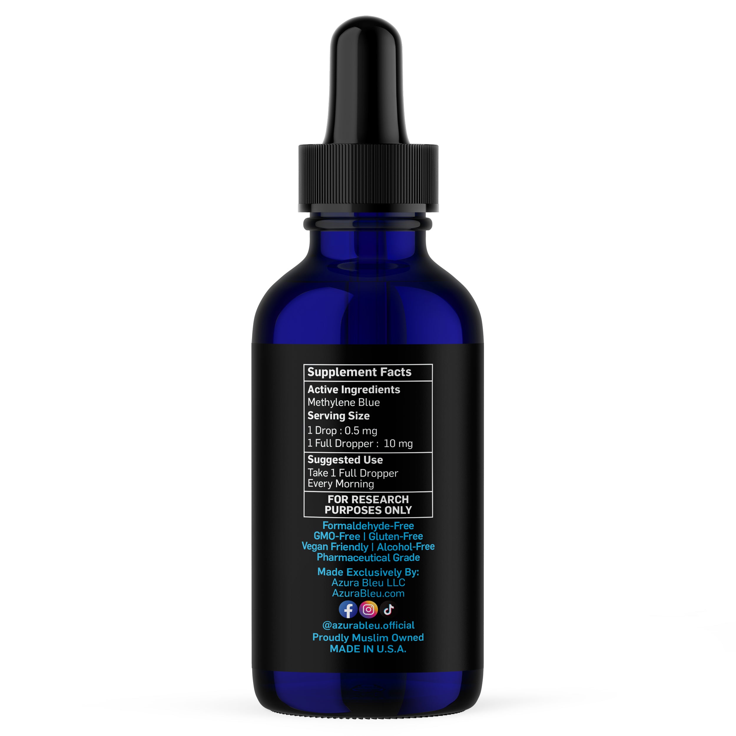 Azura Bleu USP Grade 1% Methylene Blue 50ml Dropper