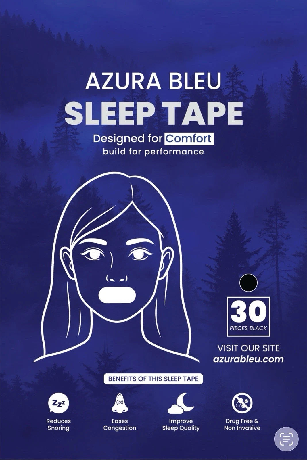 Mouth Tape 38*76mm for Mouth Tape (new) Premium Quality (Black Strips)