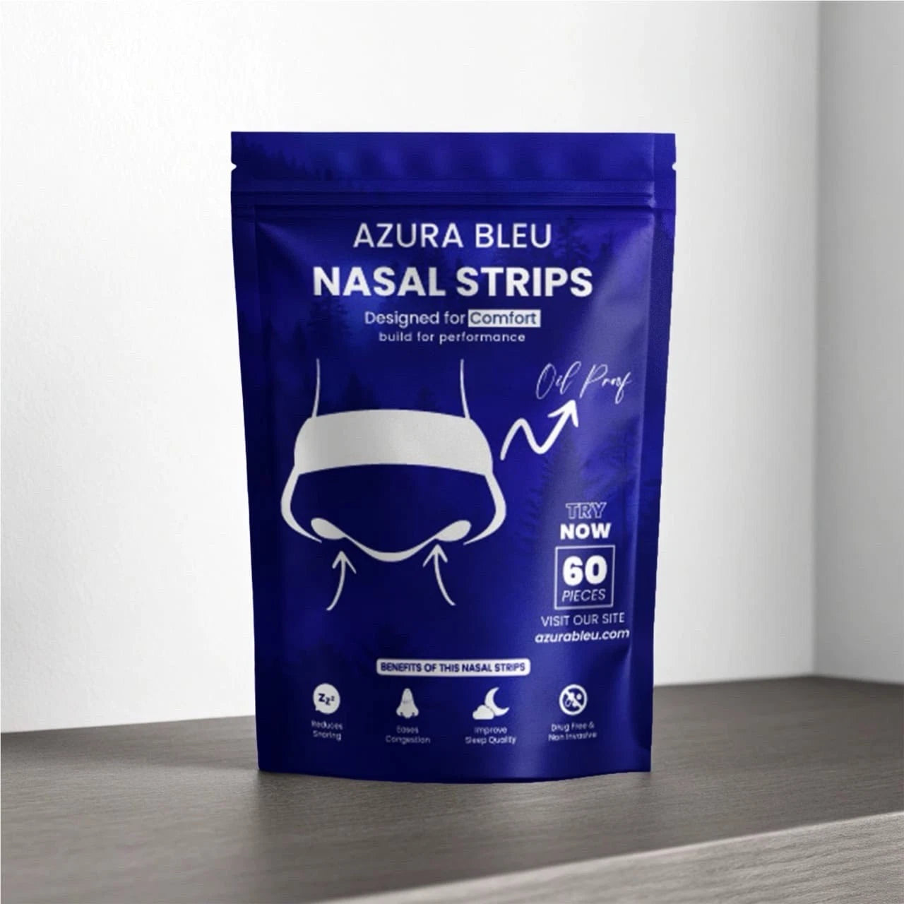 Nasal Strips 60count 22mm Open Nose Clear (new) AzuraBleu (Black Strips)
