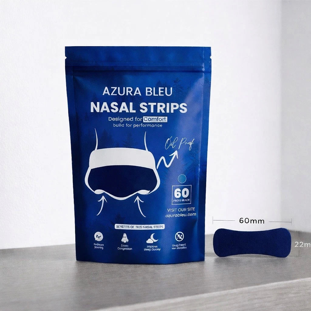 Nasal Strips 60count 60*22mm Open Nose Clear (new) AzuraBleu (Blue Strips)