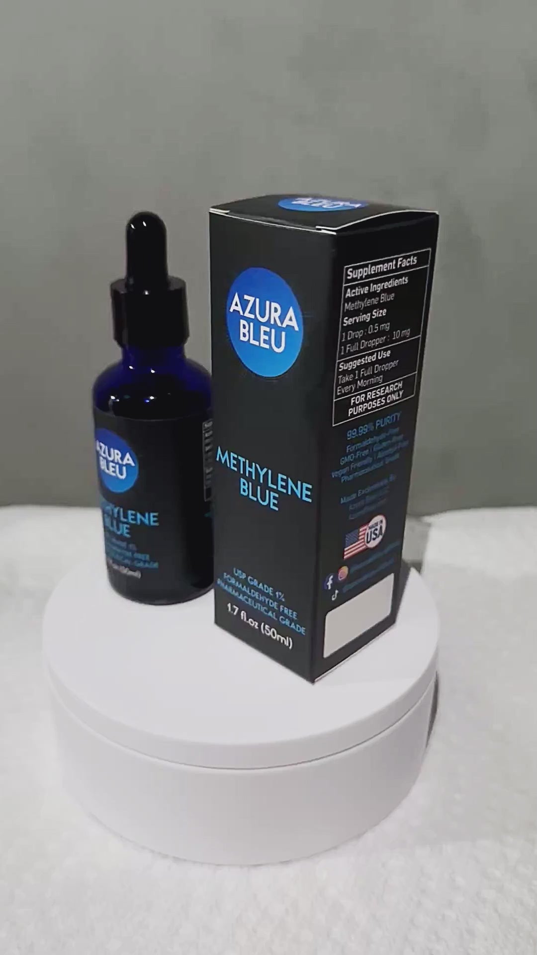 Azura Bleu USP Grade 1% Methylene Blue 50ml Dropper